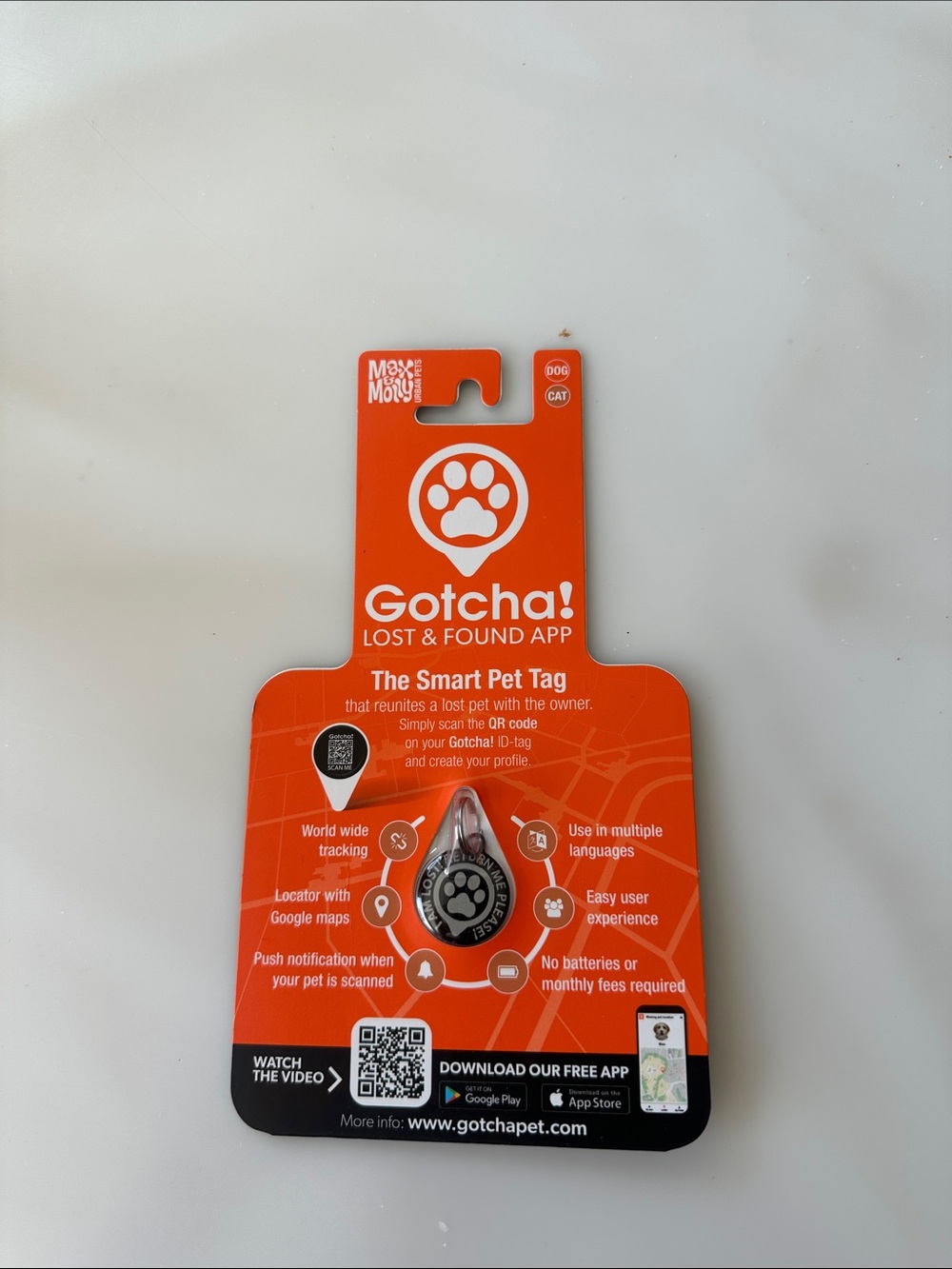 Smart Pet Tag - Black & Silver